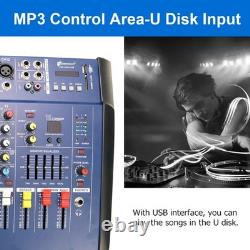 Mixeur professionnel amplifié 12 canaux 2000W avec amplificateur et DSP 16USB