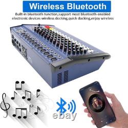 Mixeur professionnel amplifié 12 canaux 2000W avec amplificateur et DSP 16USB