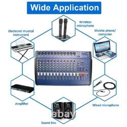 Mixeur professionnel amplifié 12 canaux 2000W avec amplificateur et DSP 16USB