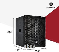 PRORECK SP-15X Caisson de basses actif alimenté PA DJ de 15 pouces 2000W avec amplificateur de classe D