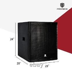 PRORECK SP-18X Caisson de basse actif alimenté PA DJ de 18 pouces 3000W avec amplificateur de classe D