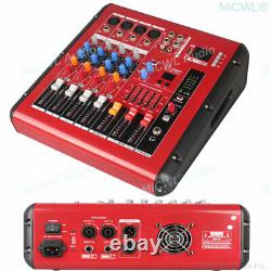 Pro 4 Way 800w Amplificateur Microphone Mixant Console Sound Power Mixer Usb 48v Bt