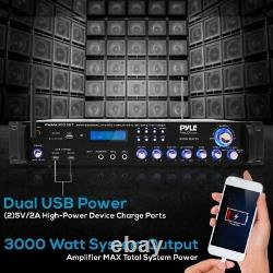 Pyle Pwma3003bt. Nouveau Récepteur Stéréo Multicanal Pro Audio Avec (2) Wireles Vhf
