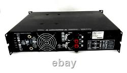 QSC RMX 850 Pro Audio Two Channel Rack Mount Professional Power Amplifier translates to 'Amplificateur de puissance professionnel à montage en rack, deux canaux audio pro QSC RMX 850'.