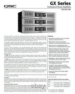 Qsc Gx-7 Gx Series Professional 2-ch Stereo Power Amp 725withch @ 8-ohms 1000w @ 4