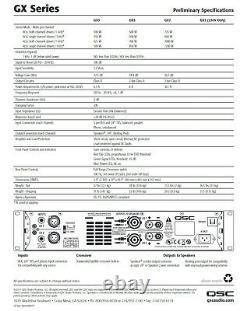 Qsc Gx-7 Gx Series Professional 2-ch Stereo Power Amp 725withch @ 8-ohms 1000w @ 4