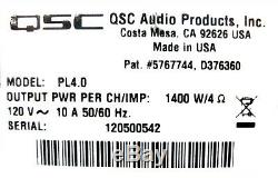 Qsc Powerlight Pro 4.0 Amplificateur De Puissance Pl4.0 4000 Watts Professional Audio
