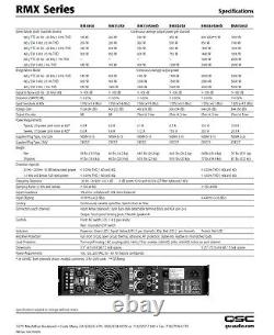 Qsc Rmx 1850hd Amplificateur Professionnel De Puissance Stéréo 550withch @ 4-ohms 350withch @ 8