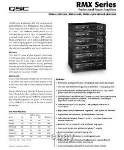 Qsc Rmx 1850hd Pro Amplificateur De Puissance Stéréo 550withch @ 4-ohms 350withch @ 8 #2923