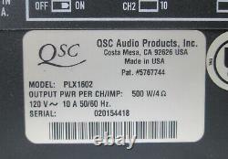 Rackmount Qsc Plx-1602 Amplificateur De Puissance Pro Avec Manuel Et Boîte 300withch @ 8-ohms