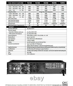 Rackmount Qsc Plx-3402 Professional 2-ch Stéréo Power Amp 700withch @ 8-ohms #370