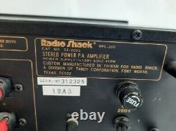 Radio Shack Mpa-200 Professional Stereo Power P. A. Amplificateur Rack Montable 1/3