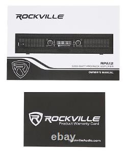 Rockville Rpa12 5000w Peak/1400w Rms 2 Amplificateur De Puissance De Canal Pro/dj Amp+câbles