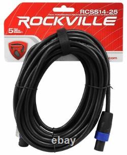 Rockville Rpa12 5000w Peak/1400w Rms 2 Amplificateur De Puissance De Canal Pro/dj Amp+câbles