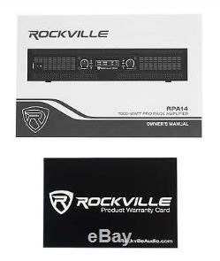 Rockville Rpa14 Peak 2000w Rms 2 Canaux De Puissance Amplificateur Pro / Dj Amp + Câbles