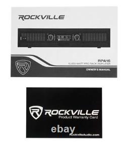 Rockville Rpa16 10000 Watt Peak 3000w Rms 2 Amplificateur De Puissance De Canal Pro/dj Amp
