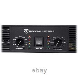 Rockville Rpa5 1000w Pic / 400w Rms (200 X 2) Amplificateur De Puissance De 2 Canaux Pro/d