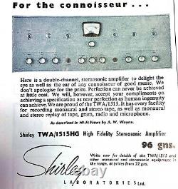 Shirley Laboratories Tw 1515 Pro Stereo Amplificateur + Alimentation Mullard 5/10