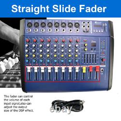 Table de mixage 8 canaux Pro avec amplificateur de puissance 800w et package sonore Bluetooth Powertable