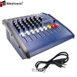 Table de mixage professionnelle 6 canaux 1000 W avec amplificateur de puissance et système audio Bluetooth Powertable