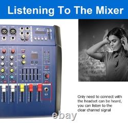 Table de mixage professionnelle 6 canaux 1000 W avec amplificateur de puissance et système audio Bluetooth Powertable