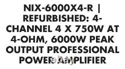 Ville du Son Amplificateur Professionnel 4 Canaux 4 X 750w à 4 ohms 6000w de Puissance Maximale.