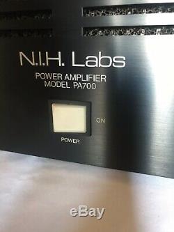 Vintage N. I. H. Labs Professionnel Amplificateur De Puissance Pa700 Mono / Stereo Made In Japan